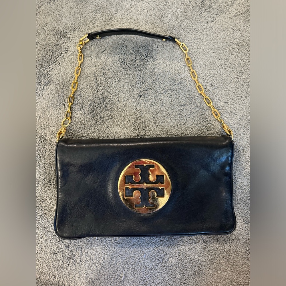 Tory Burch logo clutch flap purse